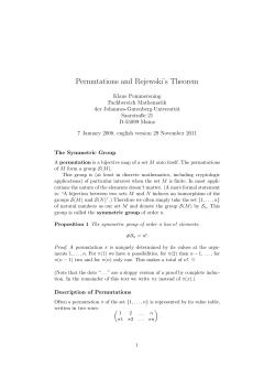 Permutations and Rejewski`s Theorem - staff.uni