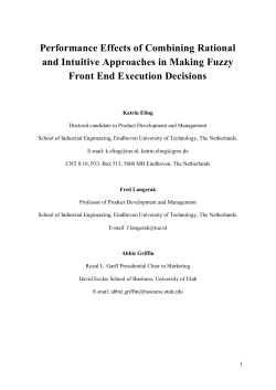 Rational and intuitive approaches in Fuzzy front-end