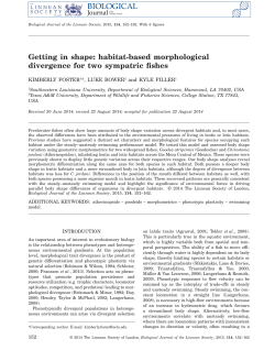 Getting in shape: habitatbased morphological divergence for two
