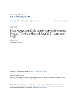 Place Matters: An Evolutionary Approach to Annie Proulx`s "The Half