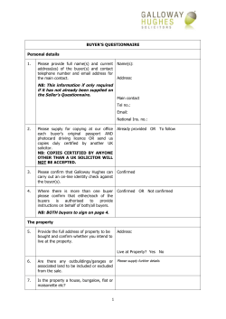 Buyer`s Questionnaire