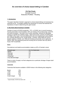 An Overview of Choice based letting in Camden