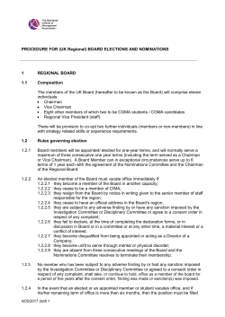 PROCEDURE FOR (UK Regional) BOARD ELECTIONS