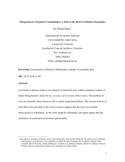 1 Morgenstern`s Forgotten Contribution: A Stab to