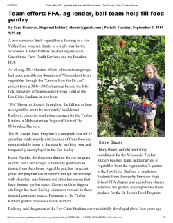 Team effort: FFA, ag lender, ball team help fill food pantry