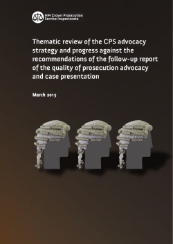 Thematic review of the CPS advocacy strategy and progress against