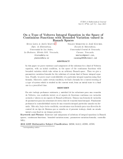 On a Type of Volterra Integral Equation in the Space of