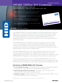 MIFARE DESFire EV1 Card Datasheet