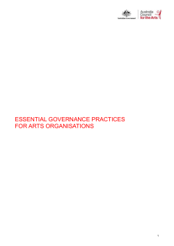 Essential governance practices for arts organisations