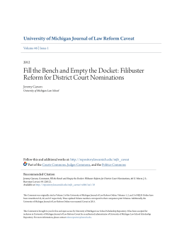 Fill the Bench and Empty the Docket: Filibuster Reform for District