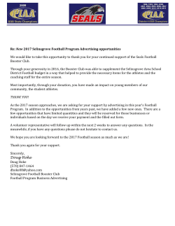 2017 Seals Football Program Returning Sponsor