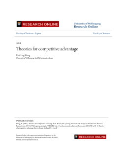 Theories for competitive advantage - Research Online