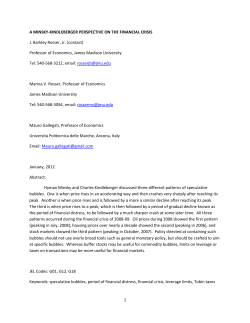 A Minsky-Kindleberger Perspective on the Financial Crisis