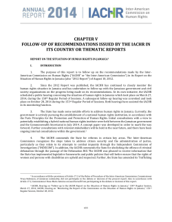 Annual Report 2014 - Chapter V Jamaica