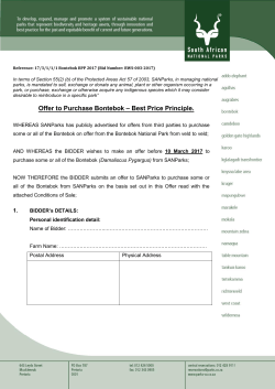 Offer to Purchase Bontebok &ndash; Best Price Principle.
