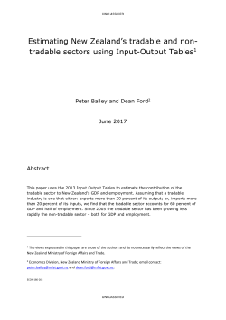Estimating New Zealand`s tradable and non - On