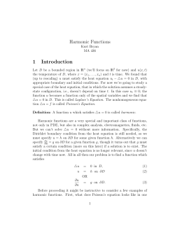 Harmonic Functions 1 Introduction - Rose