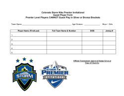 Colorado Storm Nike Premier Invitational Guest Player Form