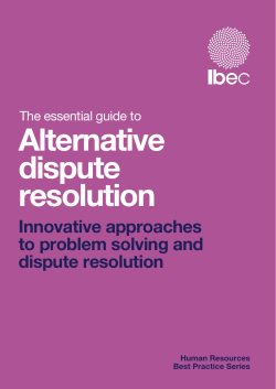 Alternative dispute resolution