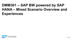 DMM301 &ndash; SAP BW powered by SAP HANA &ndash; Mixed