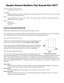 Gunpla Hawaii Builders Cup Kawaii Kon 2017