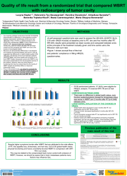 OBJECTIVES METHODS Previous publication of the main result of