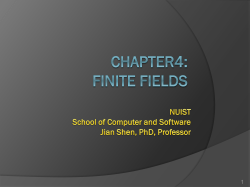 Chapter4: Finite Fields