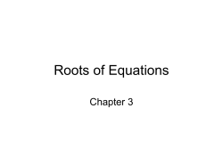 Roots of Equations