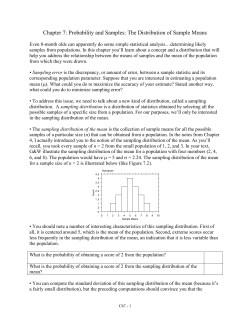 Probability and the Sampling Distribution of the Mean: Back to the