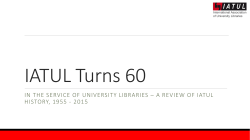 A Review of IATUL History, 1955-2015