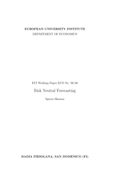 Risk Neutral Forecasting - Cadmus