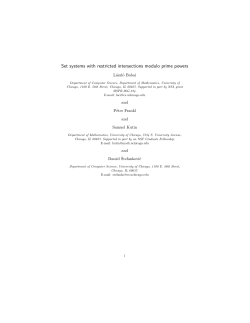 L. Babai, P. Frankl, S. Kutin, D. &Scaron;tefankovič: Set systems with