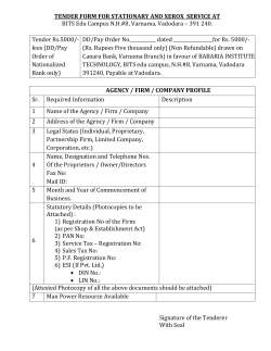 tender form for stationary and xerox service at