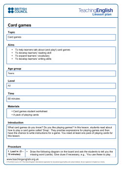 Card games - TeachingEnglish
