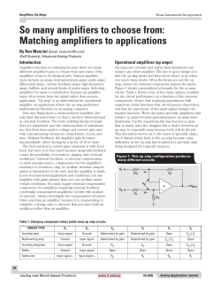 So many amplifiers to choose from: Matching