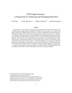 PASS Approximation: A Framework for Analyzing and Designing
