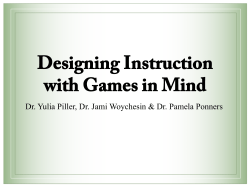 Designing Instruction with Games in Mind