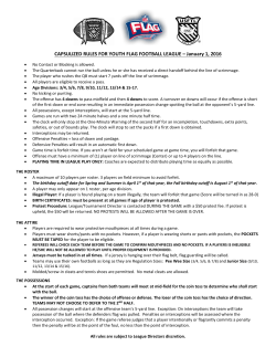 CAPSULIZED RULES FOR YOUTH FLAG FOOTBALL LEAGUE