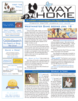 PLEASE! Westminster Game begins Jan. 18