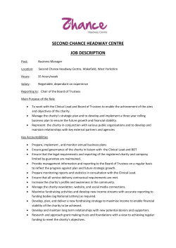 second chance headway centre job description