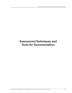 Section 4 Assessment Techniques and Tools for Documentation