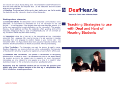 Teaching Strategies to use with Deaf and Hard of