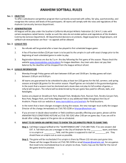 Softball League Rules