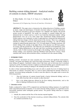 Building content sliding demand &ndash; Analytical studies of