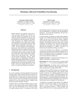 Obtaining Calibrated Probabilities from Boosting