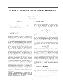 A conditional game for comparing approximations