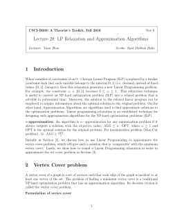 Linear Programming Relaxation and Approximation Algorithms