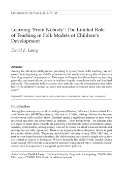 Learning `From Nobody`