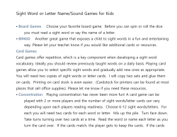 Sight Word or Letter Name