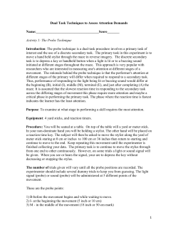 Dual Task Techniques to Assess Attention Demands Name: Activity